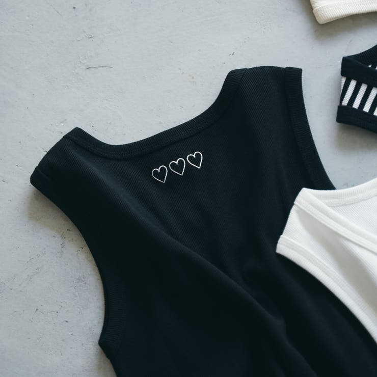 ハートモチーフリブ刺繍タンクトップ | coen【women】 | 詳細画像5 