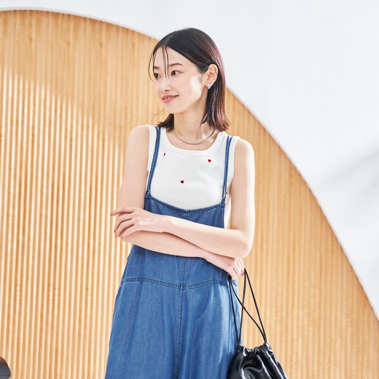 ハートモチーフリブ刺繍タンクトップ | coen【women】 | 詳細画像7 