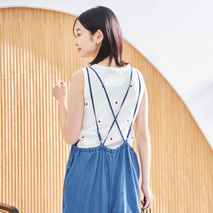 ハートモチーフリブ刺繍タンクトップ | coen【women】 | 詳細画像9 