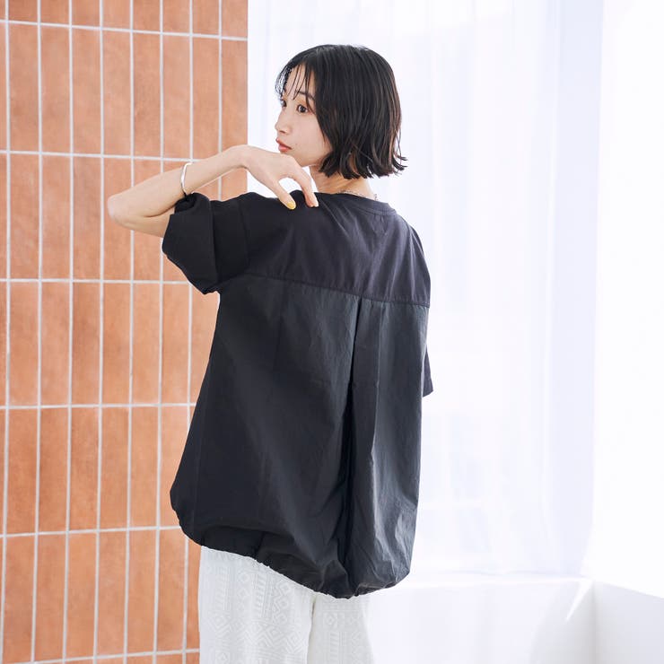 【C.mt】布帛ドッキングドロストT | coen【women】 | 詳細画像10 