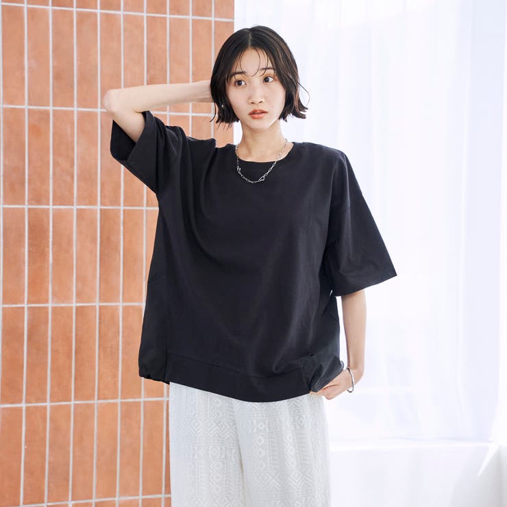 【C.mt】布帛ドッキングドロストT | coen【women】 | 詳細画像8 