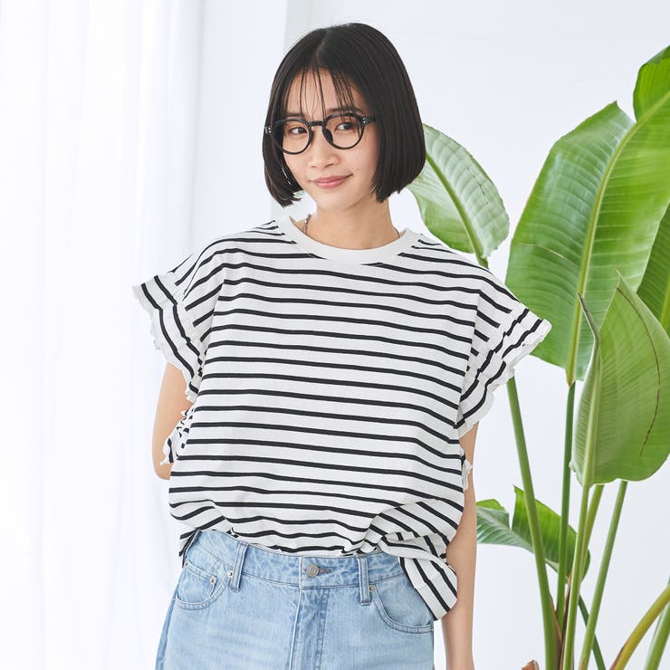ボーダーフリルカットソー | coen【women】 | 詳細画像2 