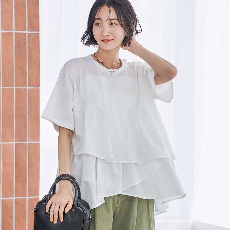 OFF WHITE | ピグメントフリルドッキングT | coen【women】