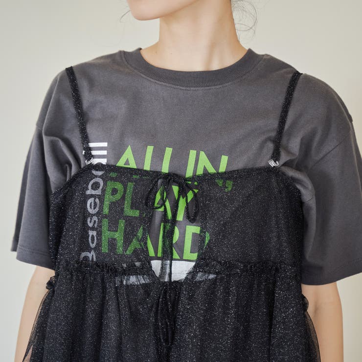 【セットアイテム】ラメチュールキャミセットロゴTシャツ | coen【women】 | 詳細画像13 