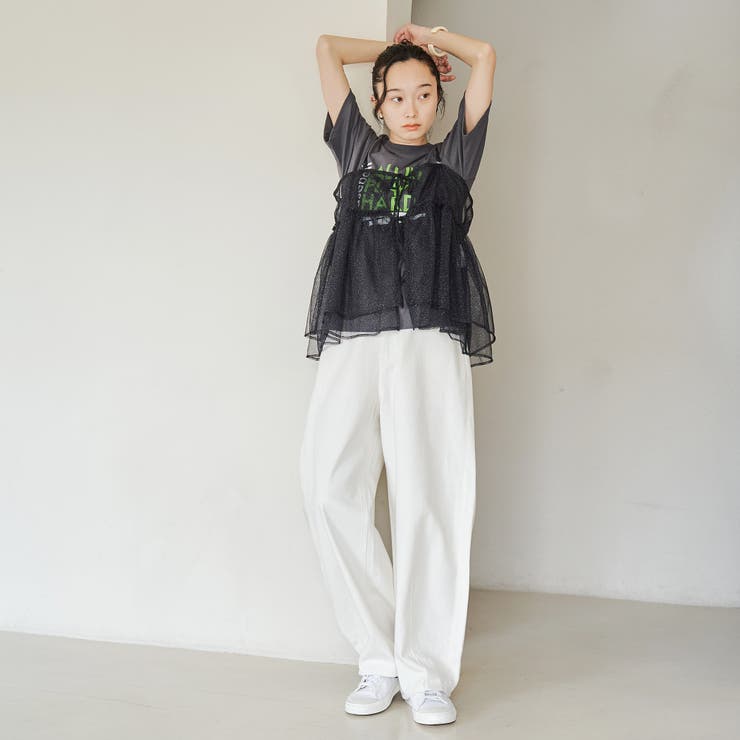 【セットアイテム】ラメチュールキャミセットロゴTシャツ | coen【women】 | 詳細画像14 
