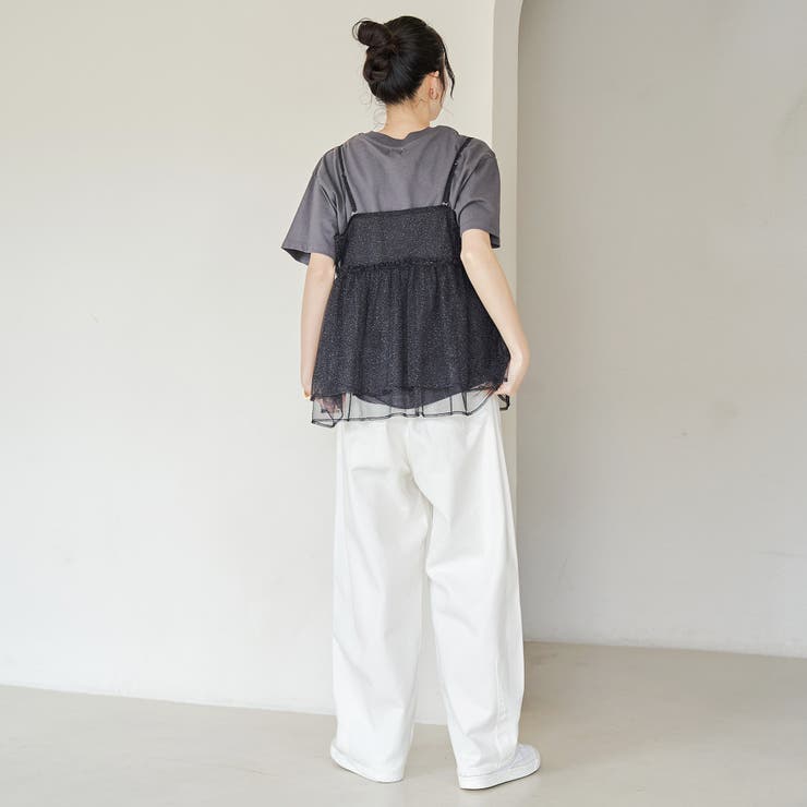 【セットアイテム】ラメチュールキャミセットロゴTシャツ | coen【women】 | 詳細画像16 