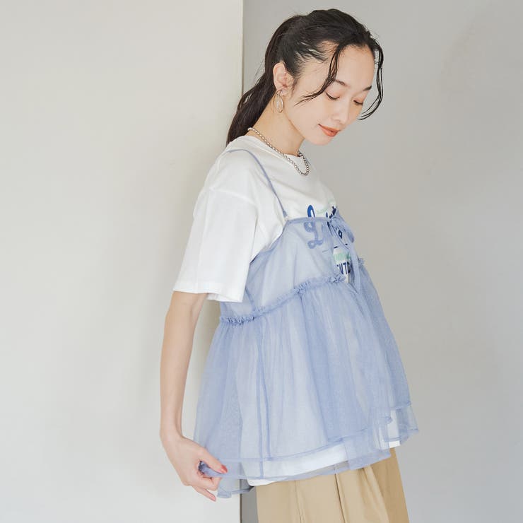 【セットアイテム】ラメチュールキャミセットロゴTシャツ | coen【women】 | 詳細画像23 