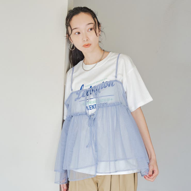 【セットアイテム】ラメチュールキャミセットロゴTシャツ | coen【women】 | 詳細画像24 