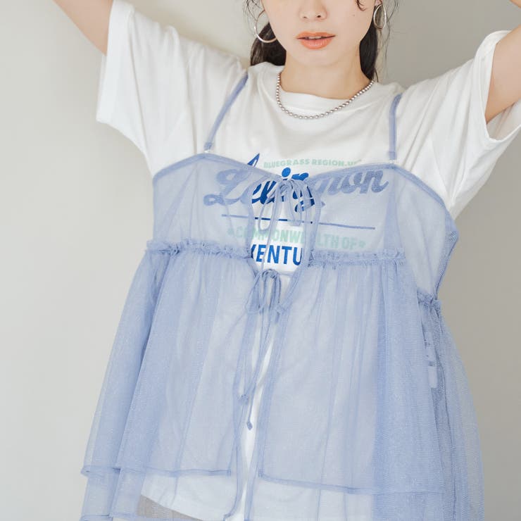 【セットアイテム】ラメチュールキャミセットロゴTシャツ | coen【women】 | 詳細画像26 