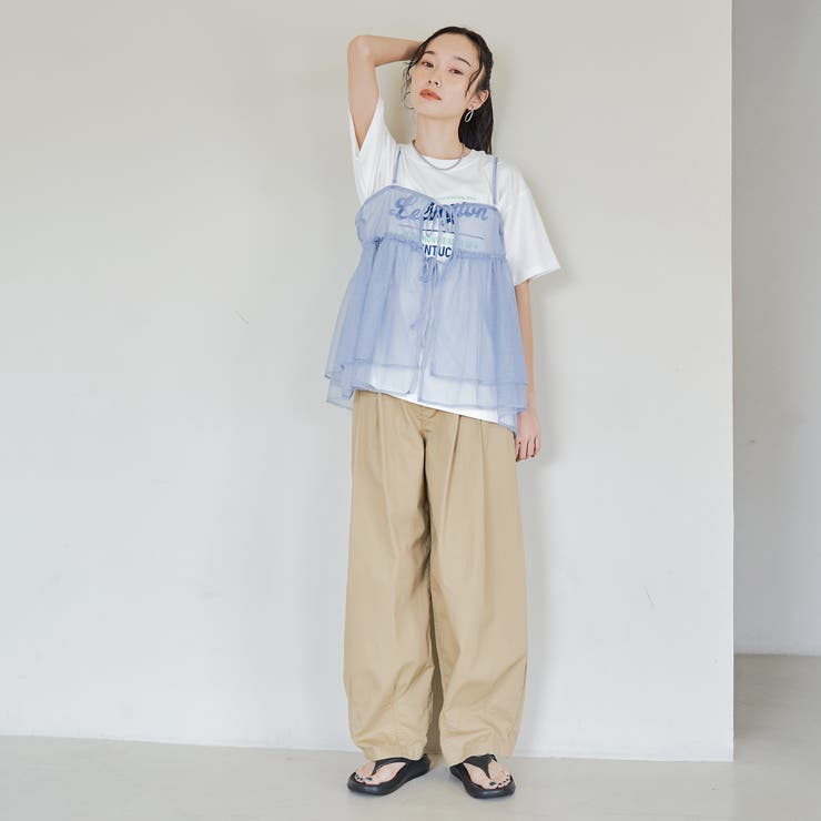 【セットアイテム】ラメチュールキャミセットロゴTシャツ | coen【women】 | 詳細画像27 