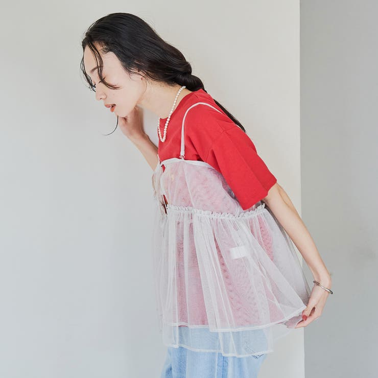 【セットアイテム】ラメチュールキャミセットロゴTシャツ | coen【women】 | 詳細画像3 