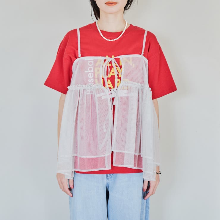 【セットアイテム】ラメチュールキャミセットロゴTシャツ | coen【women】 | 詳細画像30 