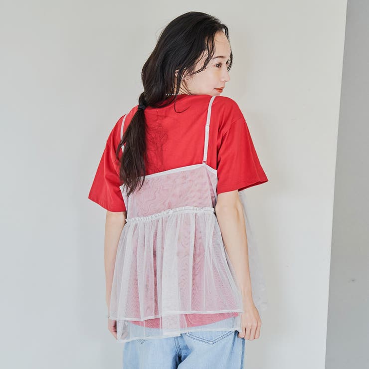 【セットアイテム】ラメチュールキャミセットロゴTシャツ | coen【women】 | 詳細画像4 