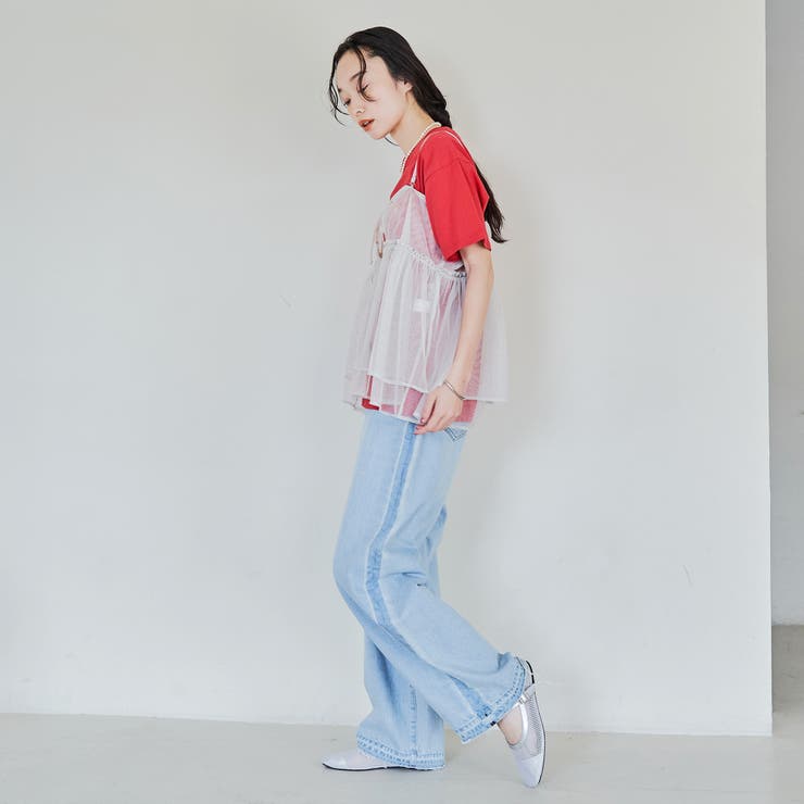 【セットアイテム】ラメチュールキャミセットロゴTシャツ | coen【women】 | 詳細画像6 