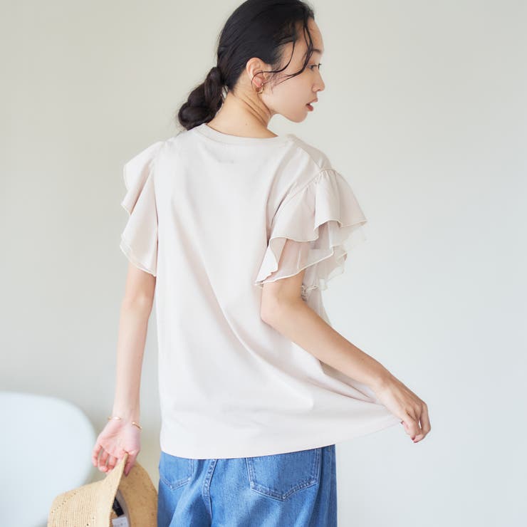 チュールレイヤーフリルスリーブTシャツ | coen【women】 | 詳細画像19 