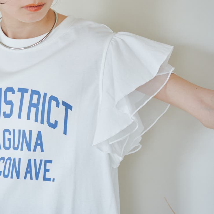 チュールレイヤーフリルスリーブTシャツ | coen【women】 | 詳細画像5 