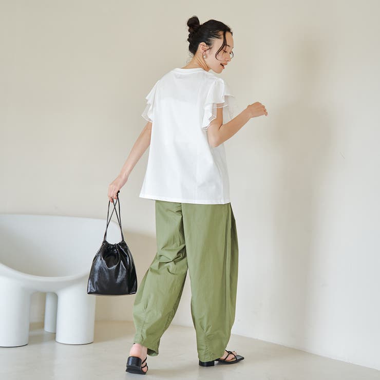 チュールレイヤーフリルスリーブTシャツ | coen【women】 | 詳細画像9 