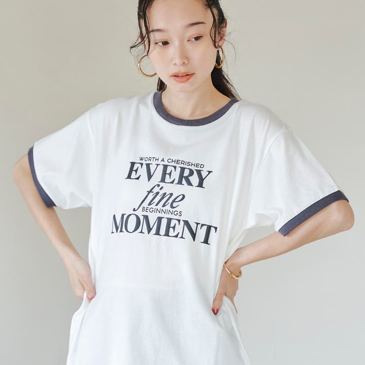 OFF WHITE | 発砲ロゴ アソート プリントリンガーTシャツ | coen【women】