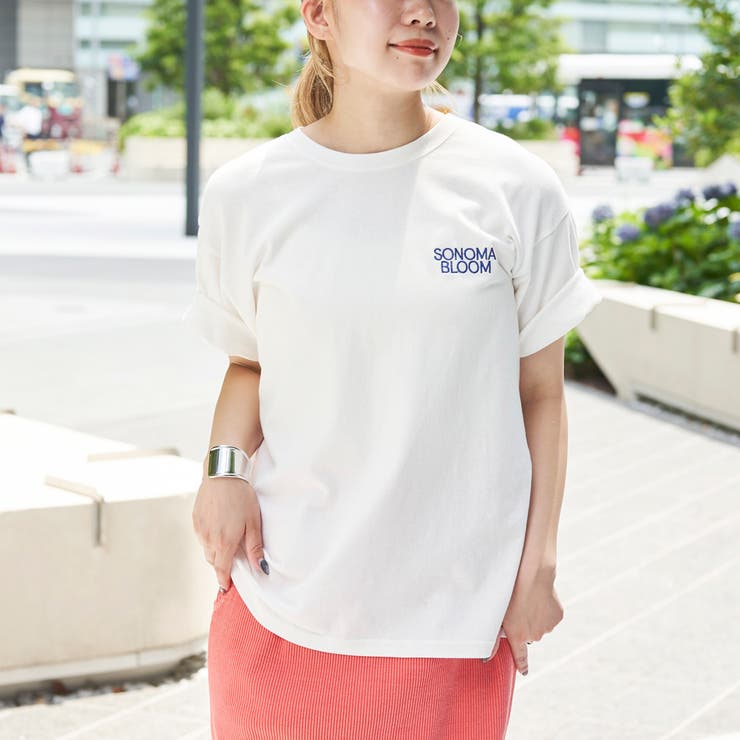 USAコットンカラーエンブロイダリーTシャツ | coen【women】 | 詳細画像2 