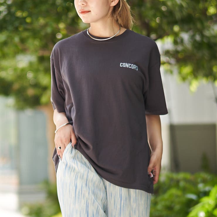 DK.GRAY | USAコットンカラーエンブロイダリーTシャツ | coen【women】