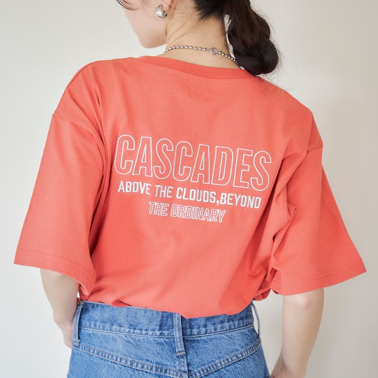 ORANGE | USAコットンカラーエンブロイダリーTシャツ | coen【women】