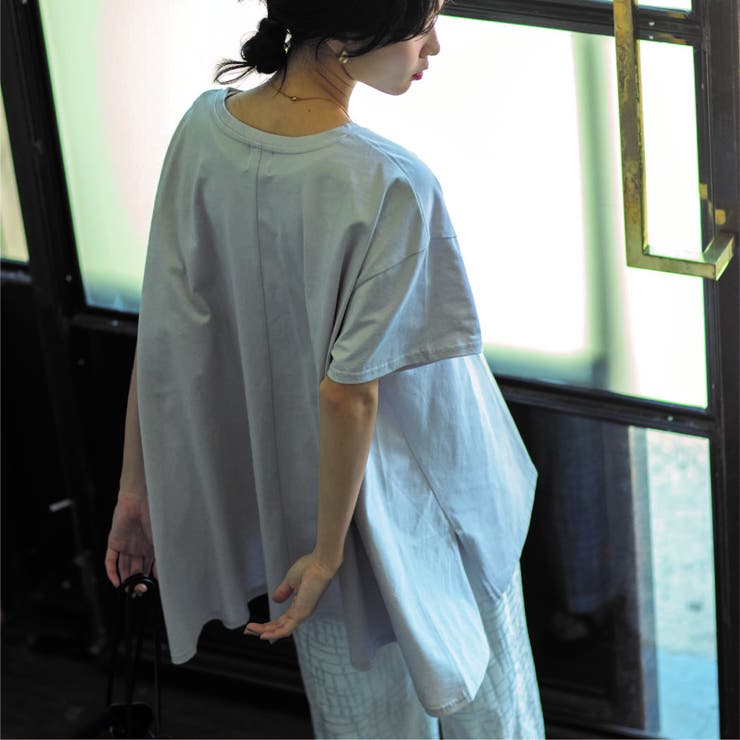 LT.GRAY | 【WEB限定】AラインショートスリーブチュニックTシャツ | coen【women】