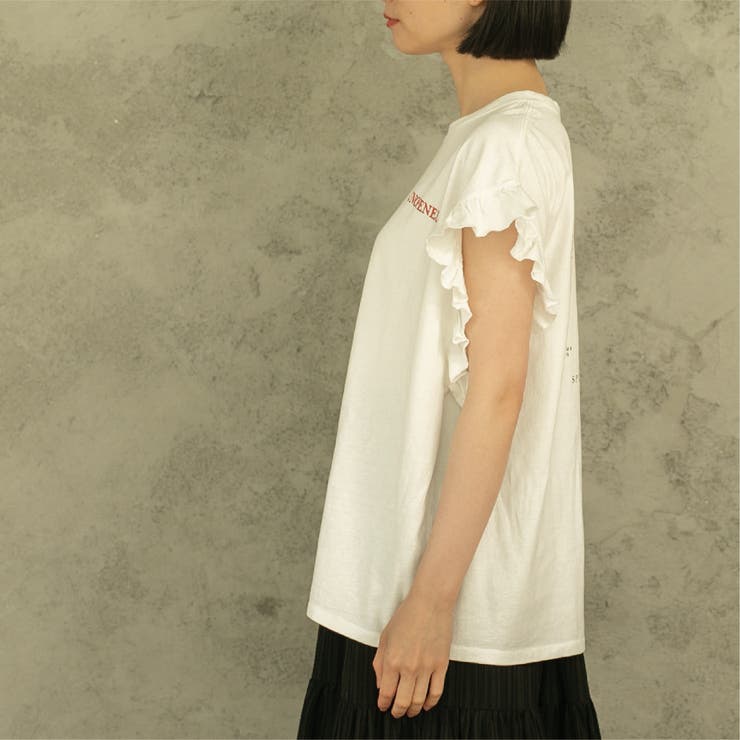 ピグメント袖フリルツアーTシャツ[品番：COEW0004588]｜coen【women