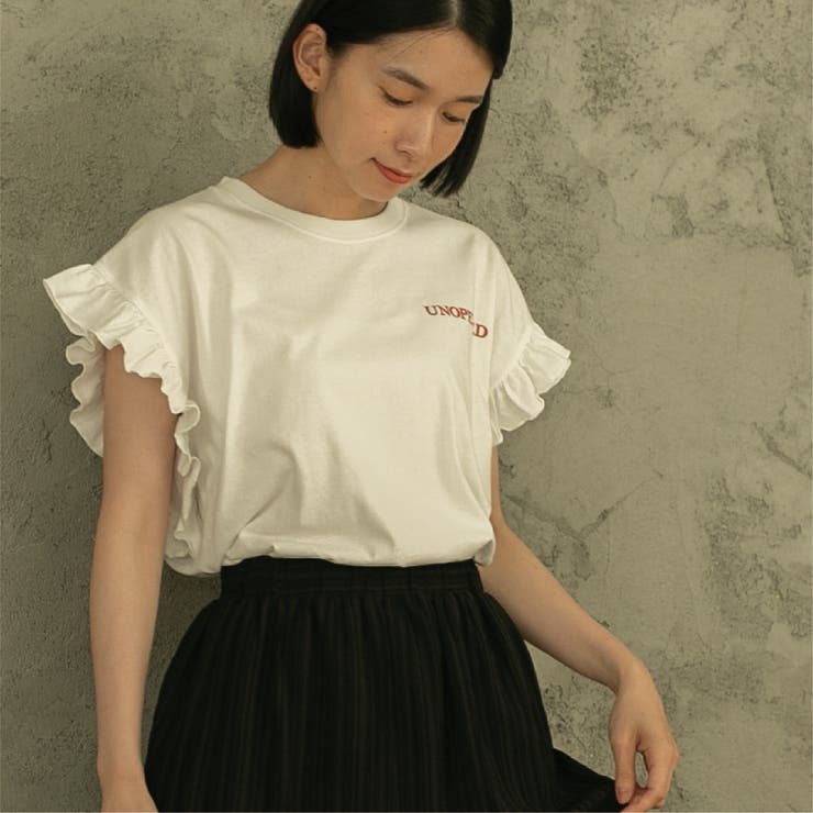 ピグメント袖フリルツアーTシャツ[品番：COEW0004588]｜coen【women