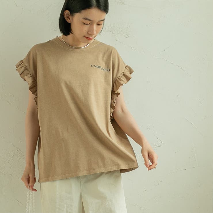 ピグメント袖フリルツアーTシャツ[品番：COEW0004588]｜coen【women】（コーエン）のレディースファッション通販｜SHOPLIST（ショップリスト）