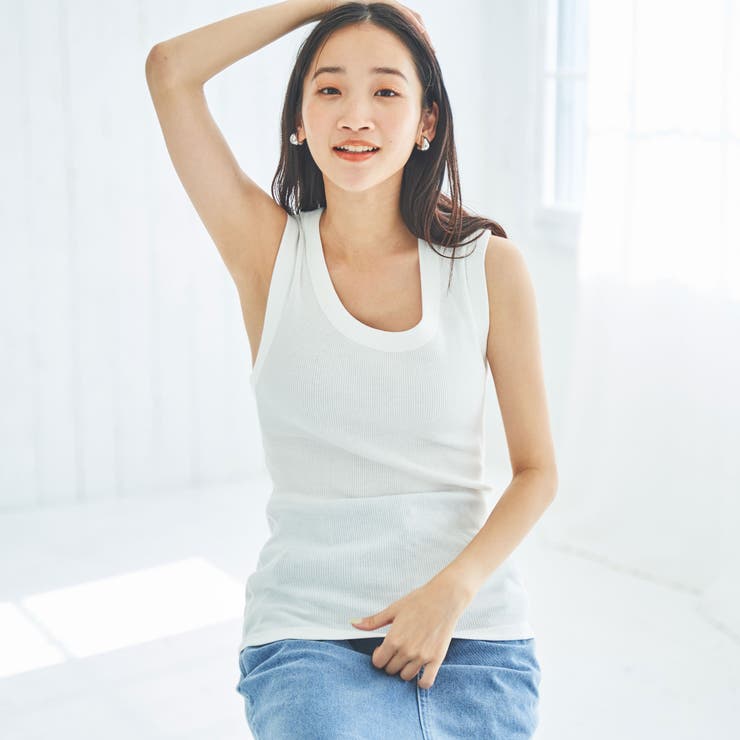 テレコノースリーブタンクトップBasic | coen【women】 | 詳細画像2 