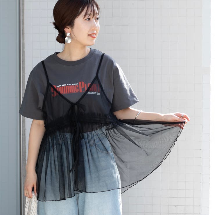 チュールキャミ付きロゴTシャツ | coen【women】 | 詳細画像12 