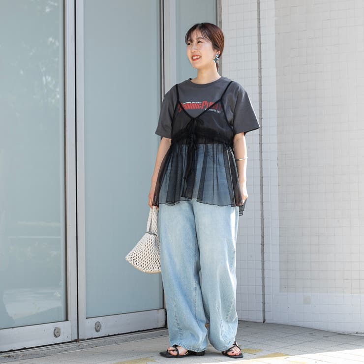 チュールキャミ付きロゴTシャツ | coen【women】 | 詳細画像16 