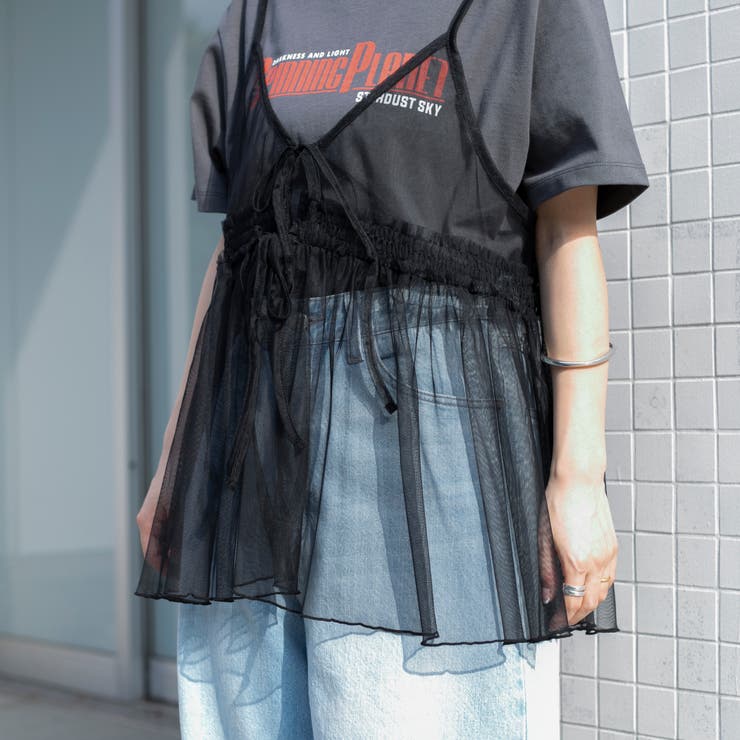 チュールキャミ付きロゴTシャツ | coen【women】 | 詳細画像18 