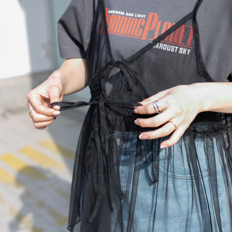 チュールキャミ付きロゴTシャツ | coen【women】 | 詳細画像19 