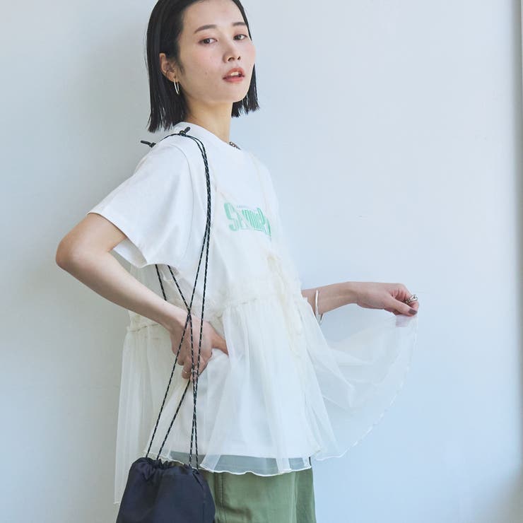 チュールキャミ付きロゴTシャツ | coen【women】 | 詳細画像2 