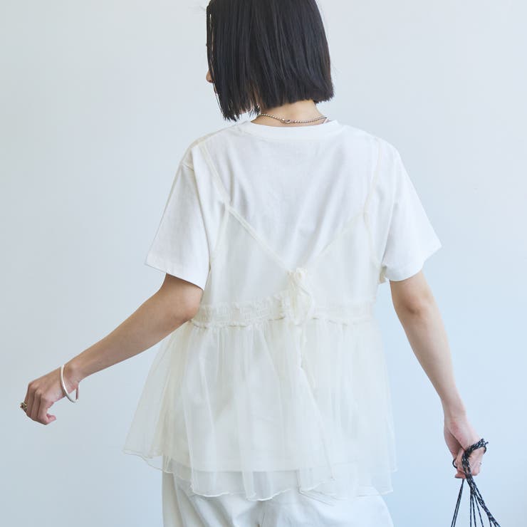 チュールキャミ付きロゴTシャツ | coen【women】 | 詳細画像23 