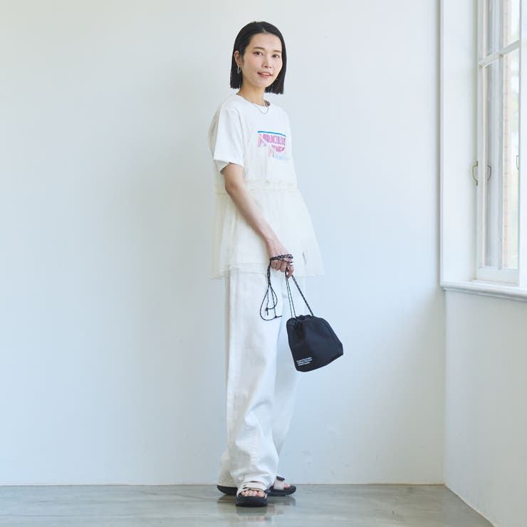 チュールキャミ付きロゴTシャツ | coen【women】 | 詳細画像25 