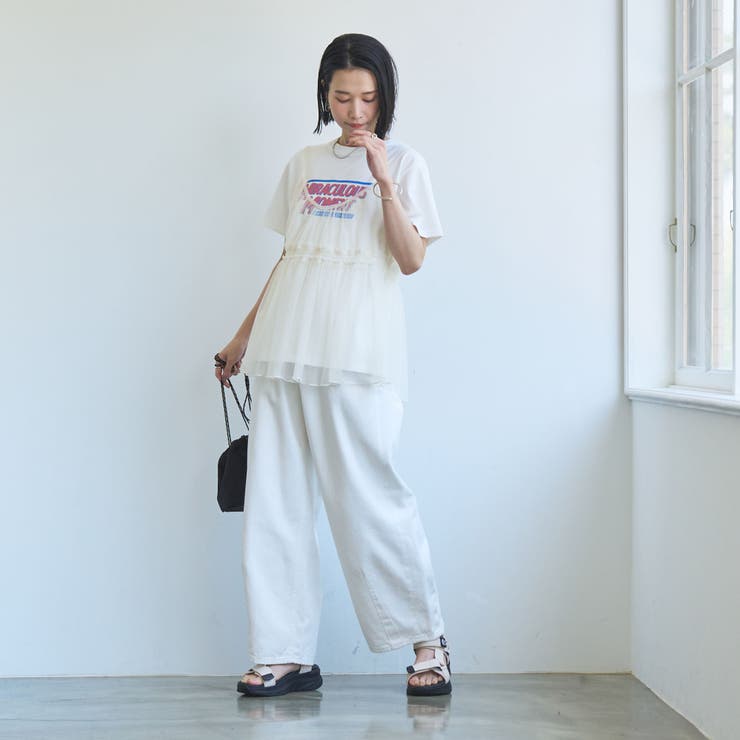 チュールキャミ付きロゴTシャツ | coen【women】 | 詳細画像27 