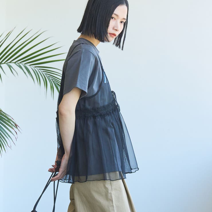 チュールキャミ付きロゴTシャツ | coen【women】 | 詳細画像29 