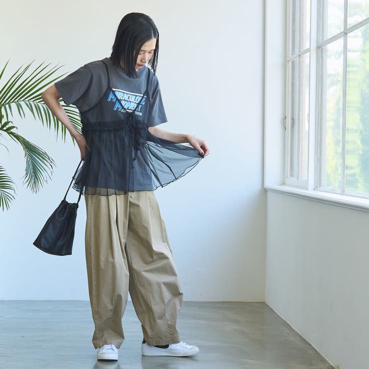 チュールキャミ付きロゴTシャツ | coen【women】 | 詳細画像31 