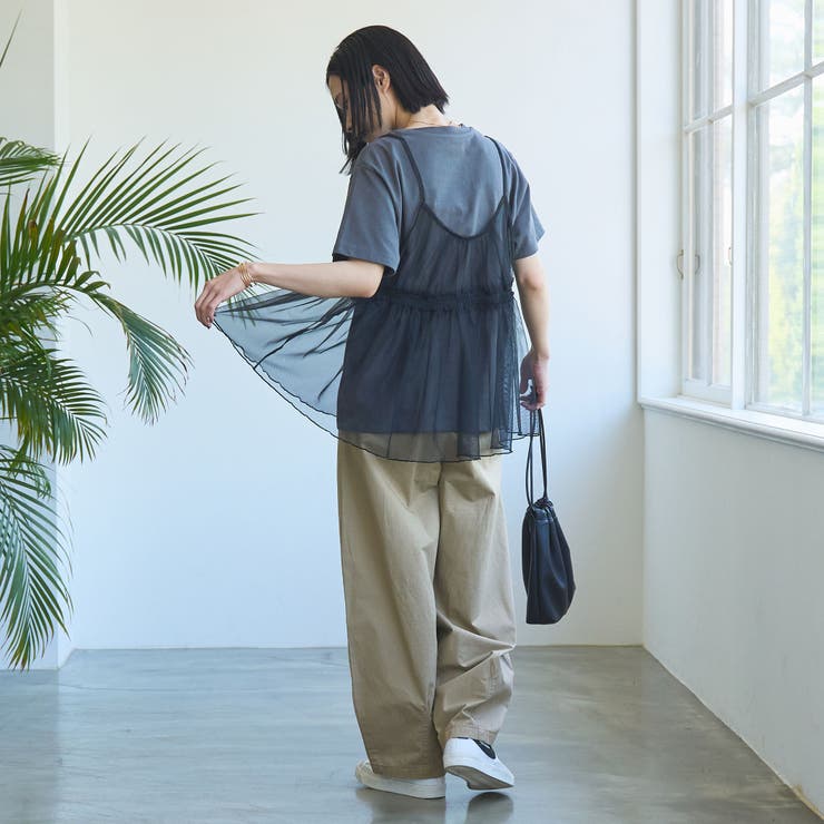 チュールキャミ付きロゴTシャツ | coen【women】 | 詳細画像32 