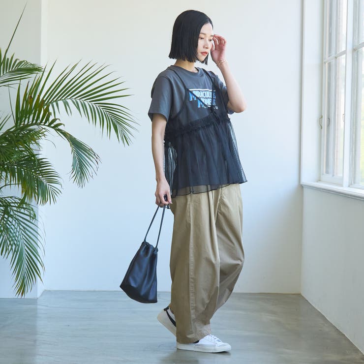 チュールキャミ付きロゴTシャツ | coen【women】 | 詳細画像33 