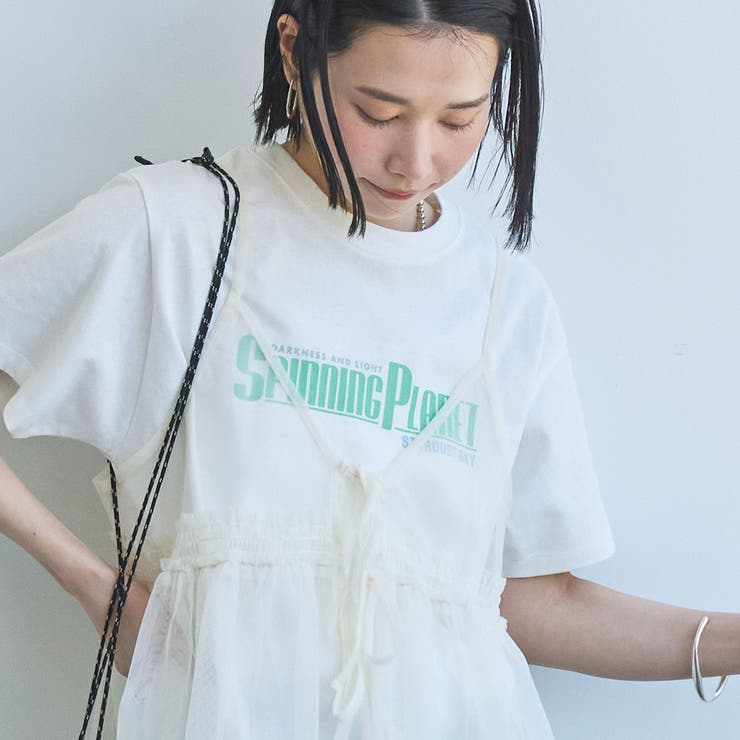 チュールキャミ付きロゴTシャツ | coen【women】 | 詳細画像4 