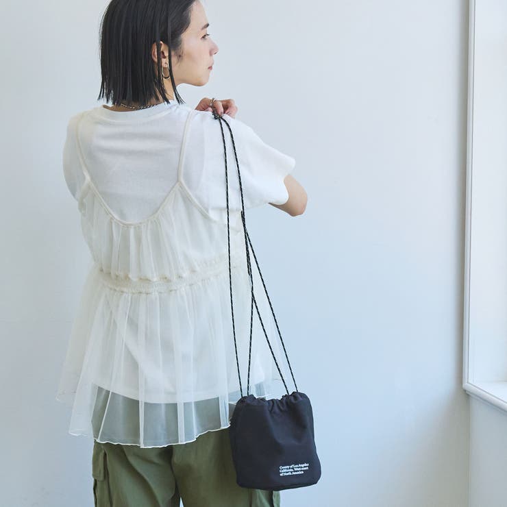 チュールキャミ付きロゴTシャツ | coen【women】 | 詳細画像6 