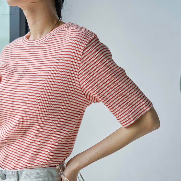 アカラコットンマルチボーダーコンパクトTシャツ | coen【women】 | 詳細画像6 