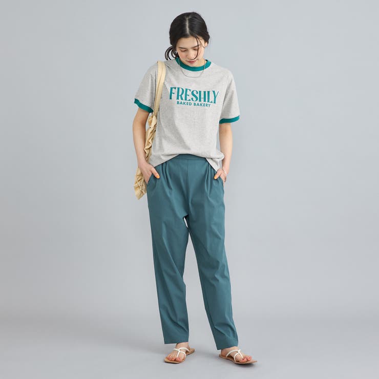ロゴプリントリンガーTシャツ[品番：COEW0005433]｜coen【women 