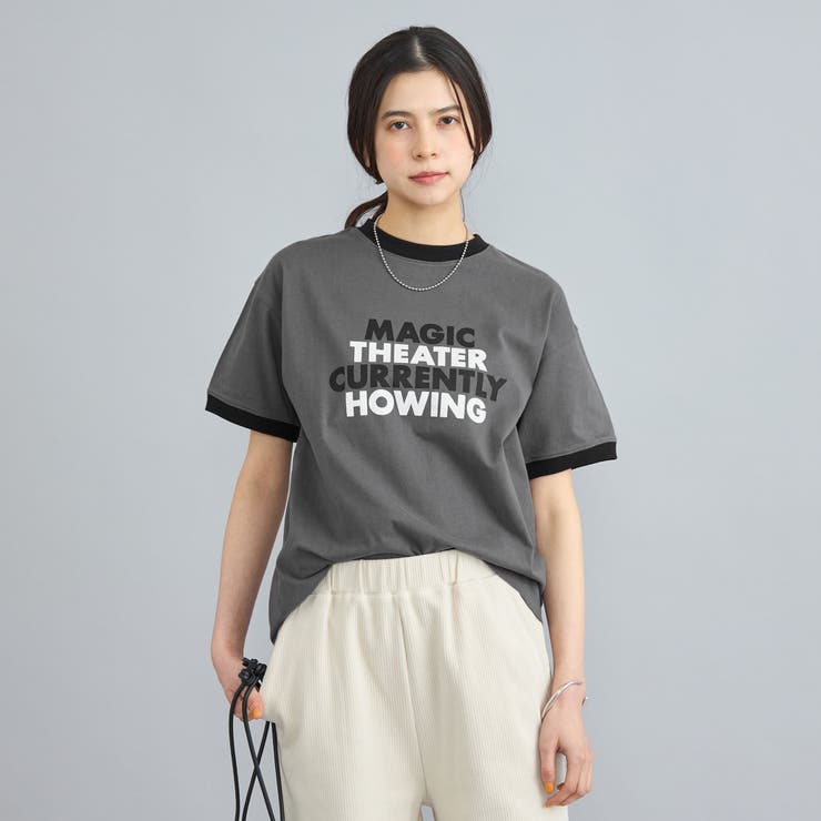 ロゴプリントリンガーTシャツ[品番：COEW0005433]｜coen【women