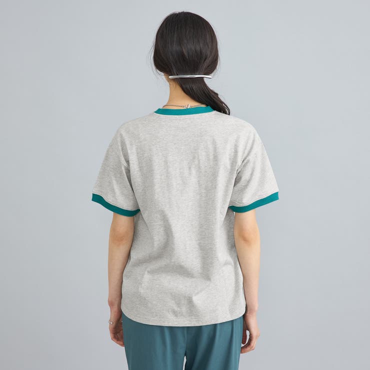 ロゴプリントリンガーTシャツ[品番：COEW0005433]｜coen【women 