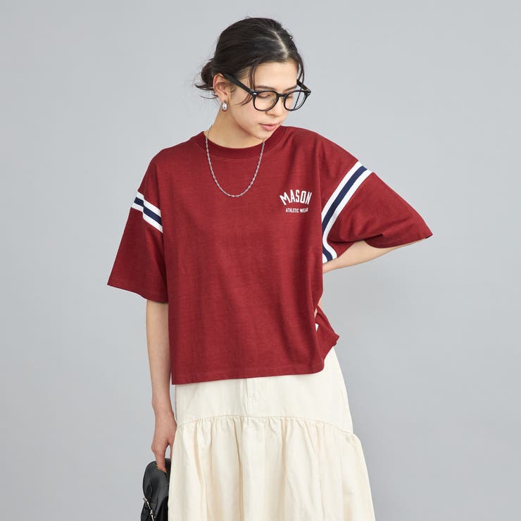 MASON（メイソン）別注クロップドフットボールTシャツ[品番 