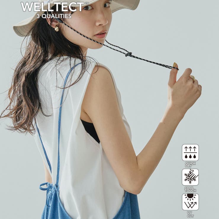 【WELLTECT】タックノースリーブカットソー | coen【women】 | 詳細画像1 